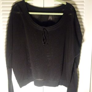 Johnny Was Pete and Greta Black Mesh Sweater